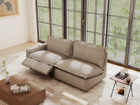 2 Piece Khaki Linen Efficient Modern Loveseats 2 Seater 1