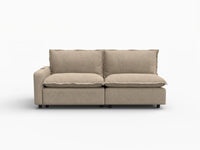 2 Piece Khaki Linen Efficient Modern Loveseats 2 Seater 2