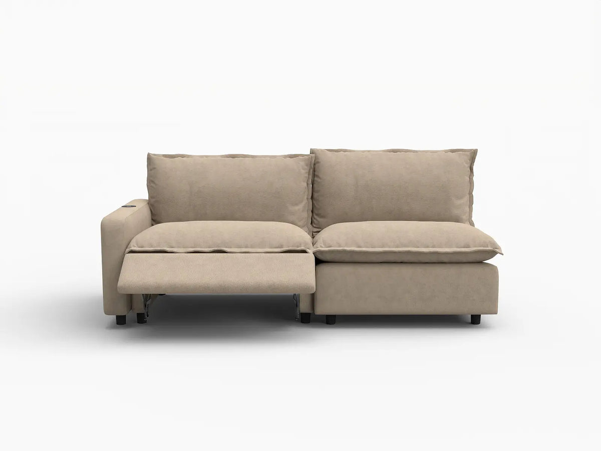 2 Piece Khaki Linen Efficient Modern Loveseats 2 Seater 3