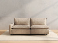 2 Piece Khaki Linen Efficient Modern Loveseats 2 Seater 4