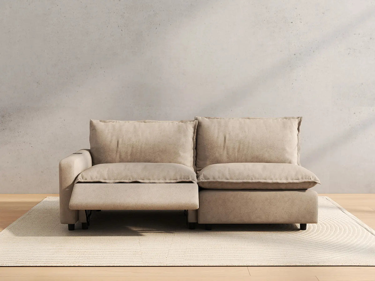 2 Piece Khaki Linen Efficient Modern Loveseats 2 Seater 5