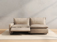 2 Piece Khaki Linen Efficient Modern Loveseats 2 Seater 5