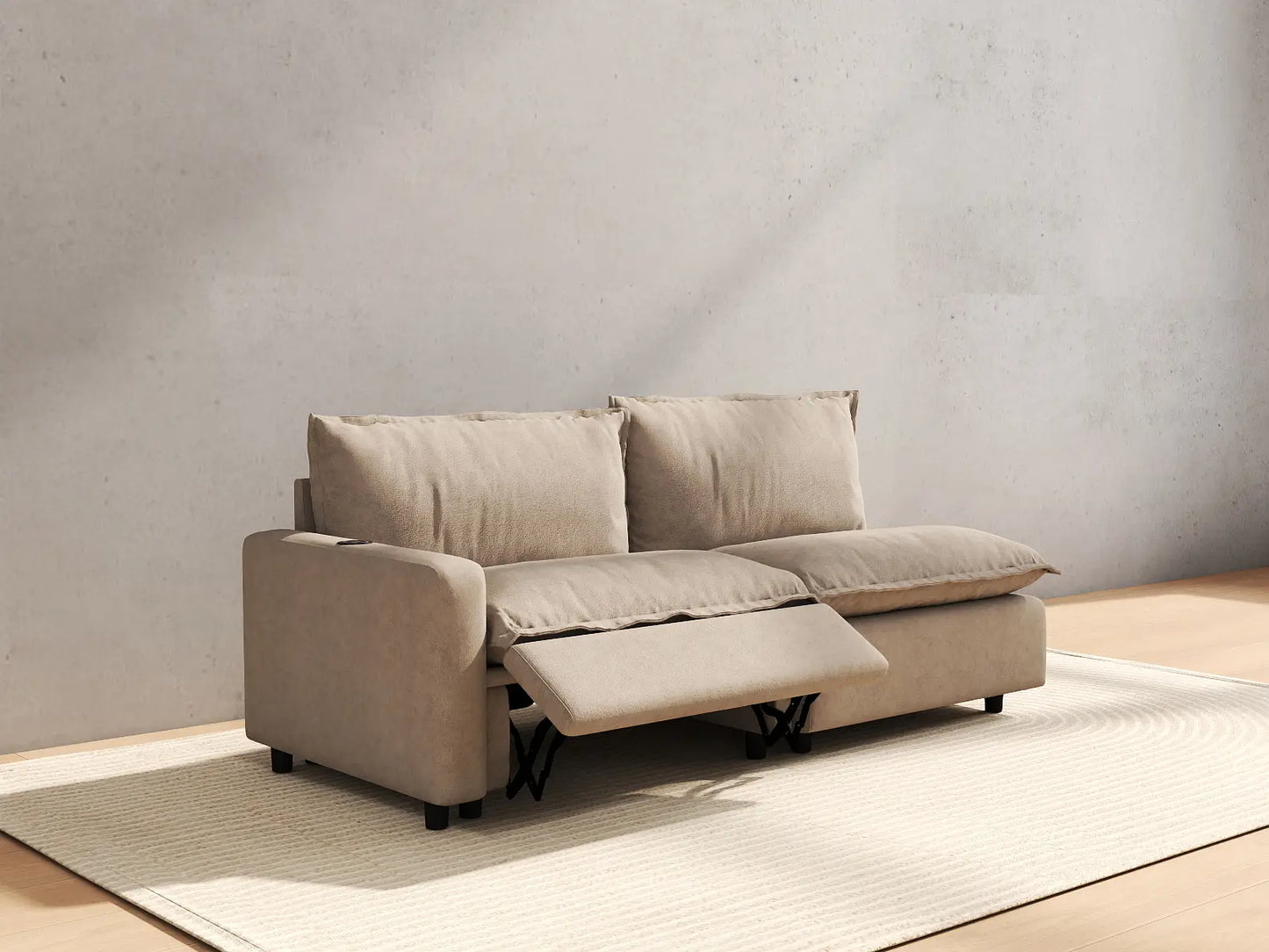 2 Piece Khaki Linen Efficient Modern Loveseats 2 Seater 6