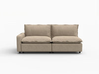 2 Piece Khaki Linen Small Space Loveseats 2 Seater 2