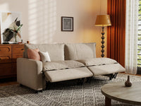 2 Piece Khaki Linen Small Space Loveseats 2 Seater 7