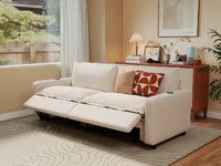 Modular Cero Reclining Sectionals | 2-Piece Beige Linen Flex Nook Loveseats 2-Seater