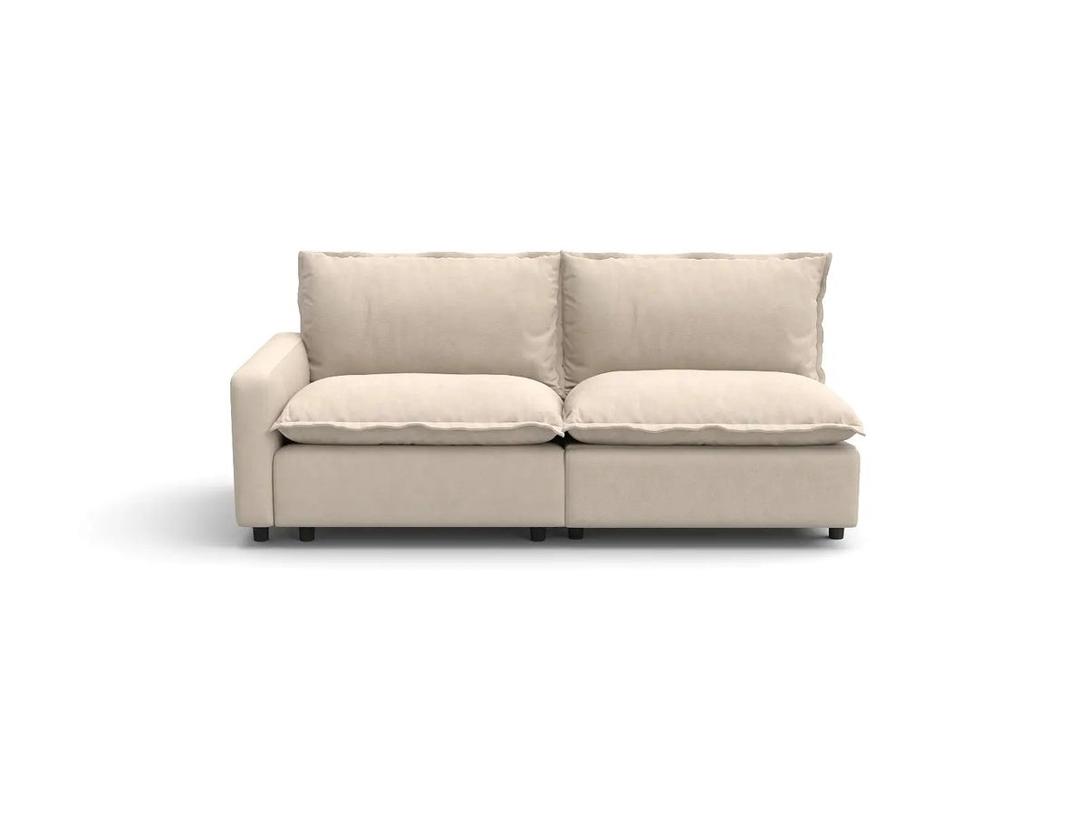 Modular Cero Reclining Sectionals | 2-Piece Beige Linen Flex Nook Loveseats 2-Seater