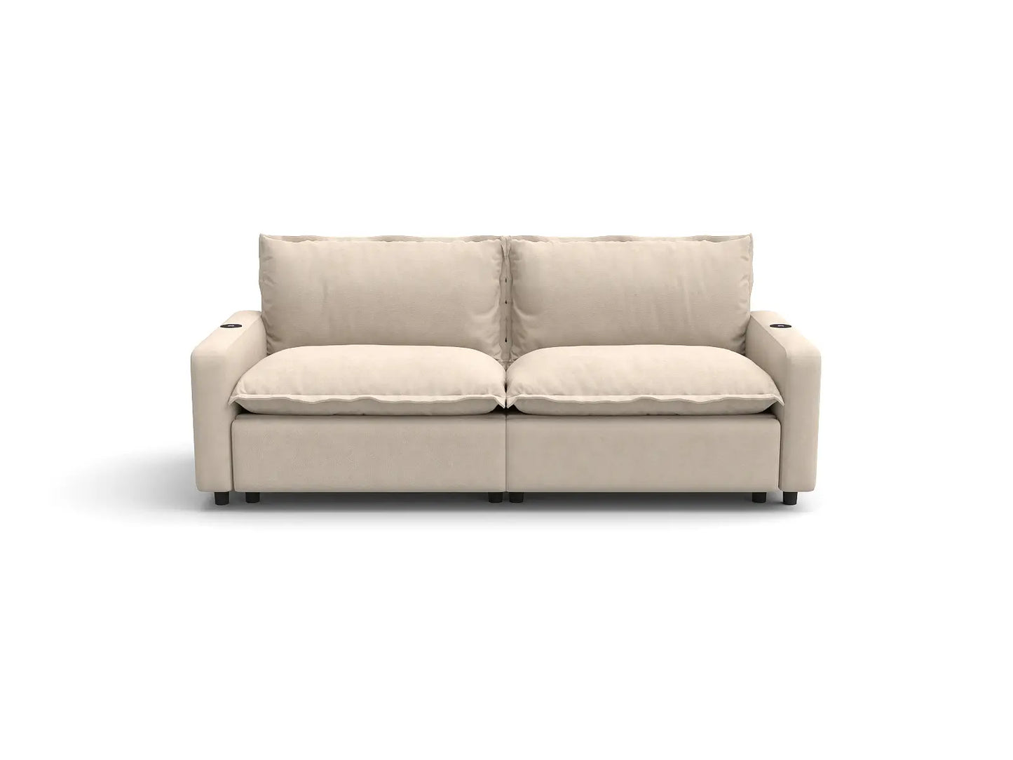 Modular Cero Reclining Sectionals | 2-Piece Beige Linen Flex Nook Loveseats 2-Seater