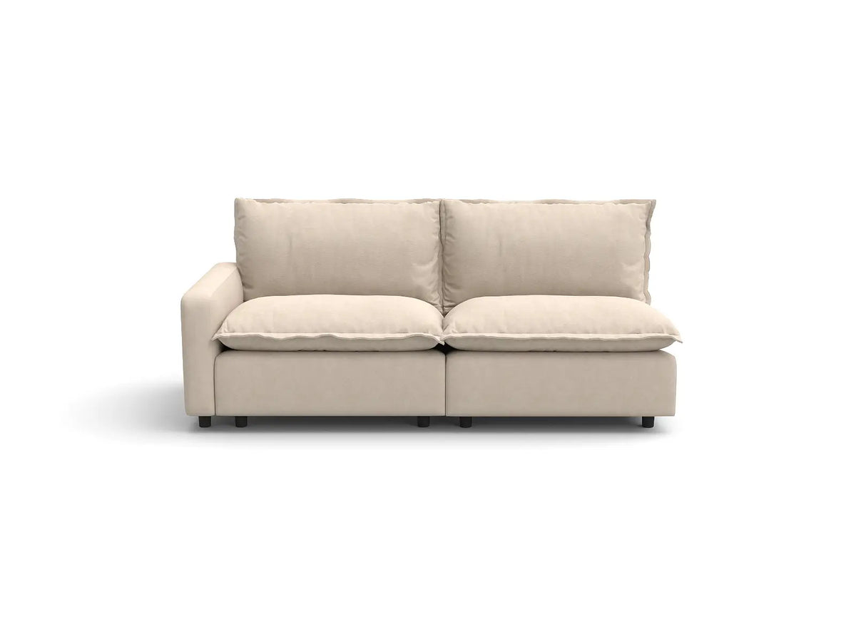 Modular Cero Modular Sectionals | 2-Piece Beige Linen Flex Nook Loveseats 2-Seater