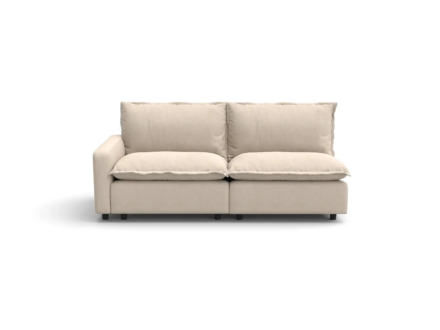 Modular Cero Modular Sectionals | 2-Piece Beige Linen Flex Nook Loveseats 2-Seater