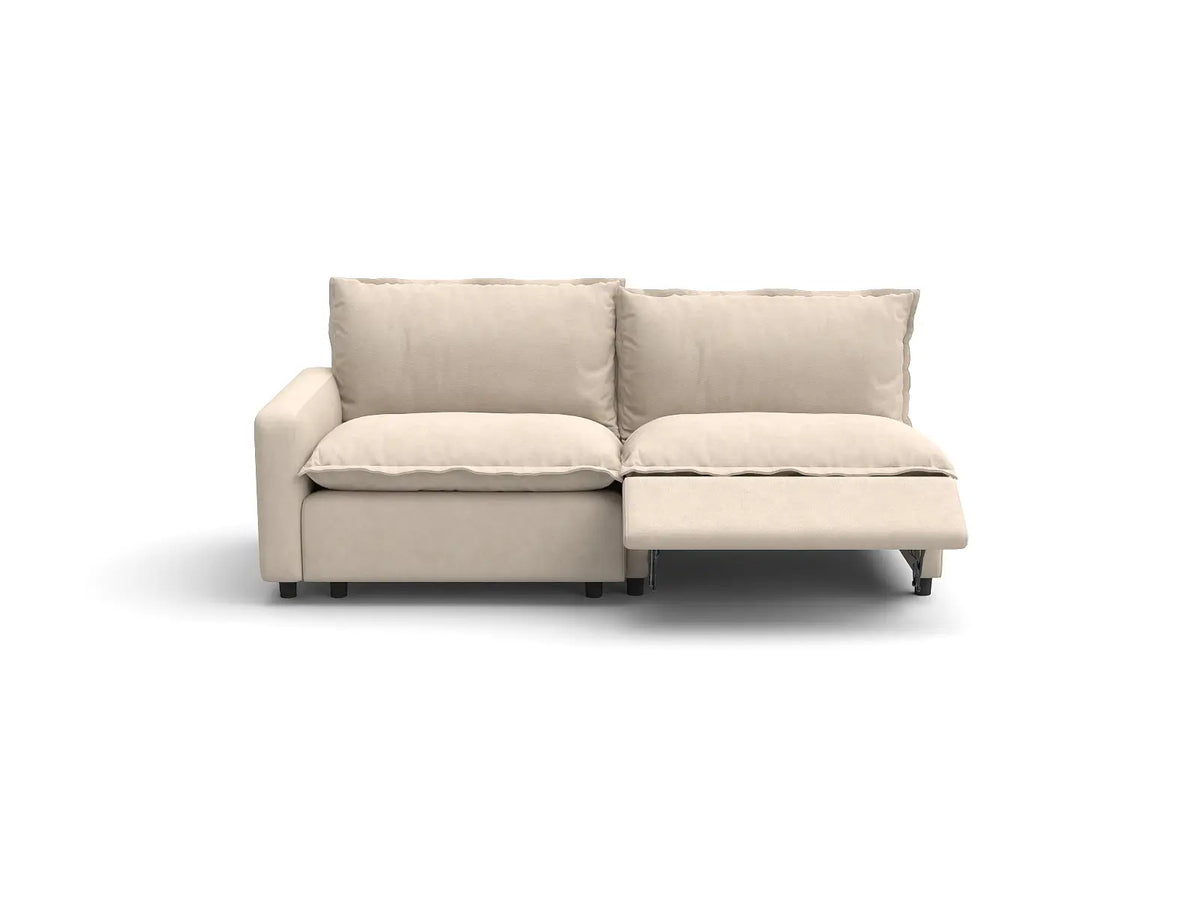 Modular Cero Reclining Sectionals | 2-Piece Beige Linen Flex Nook Loveseats 2-Seater