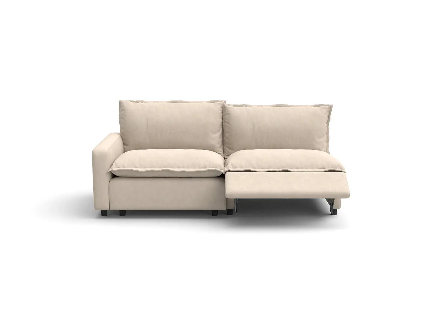 Modular Cero Reclining Sectionals | 2-Piece Beige Linen Flex Nook Loveseats 2-Seater
