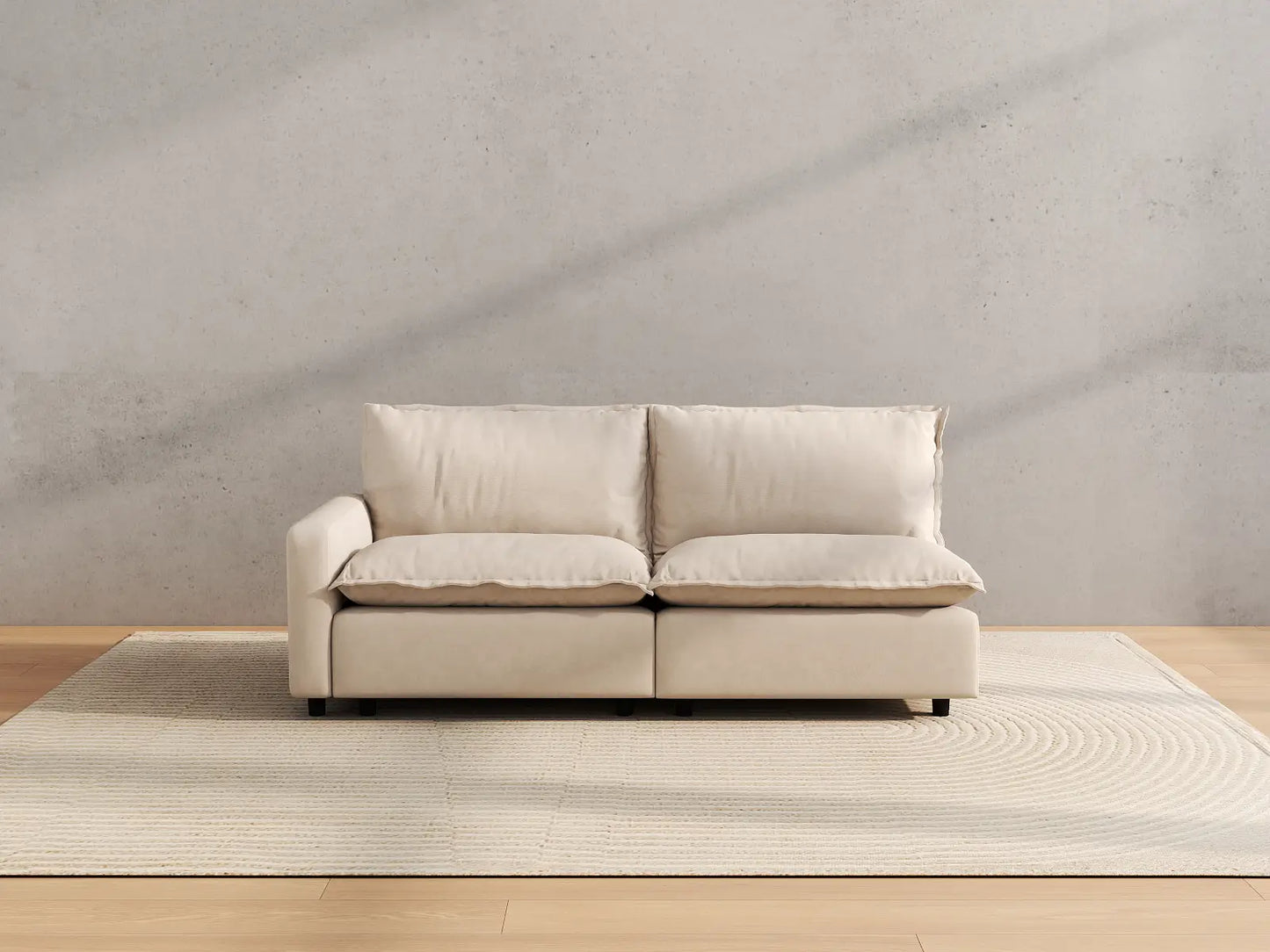 Modular Cero Modular Sectionals | 2-Piece Beige Linen Flex Nook Loveseats 2-Seater