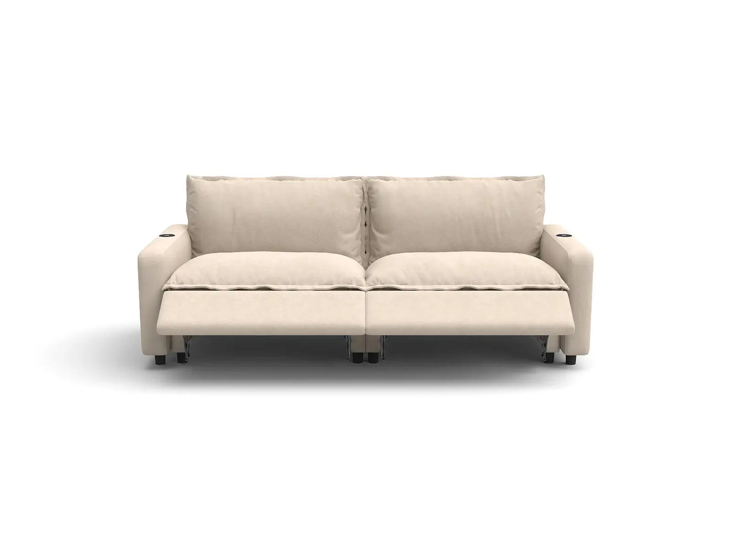 Modular Cero Reclining Sectionals | 2-Piece Beige Linen Flex Nook Loveseats 2-Seater