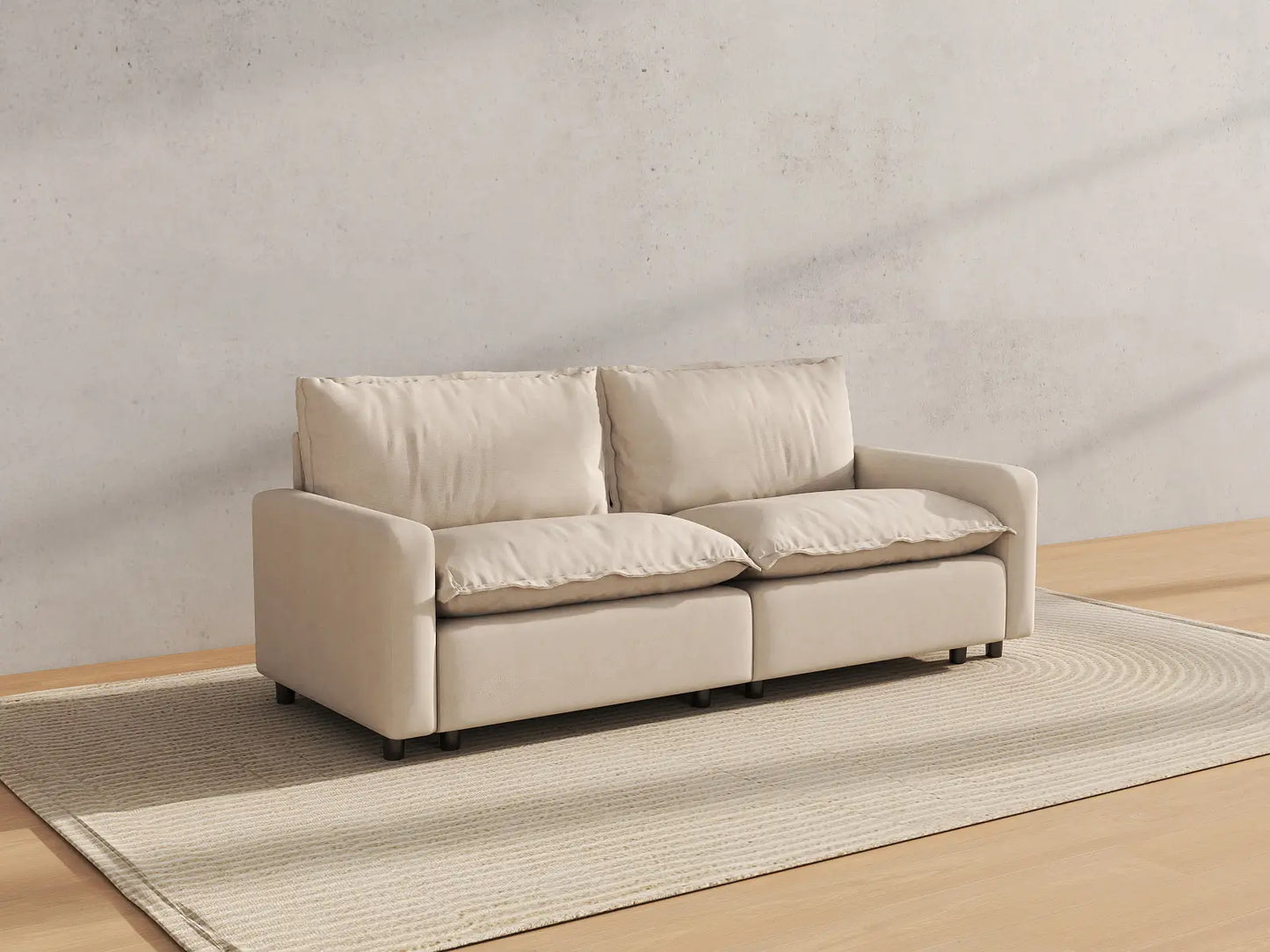 Modular Cero Modular Sectionals | 2-Piece Beige Linen Flex Nook Loveseats 2-Seater