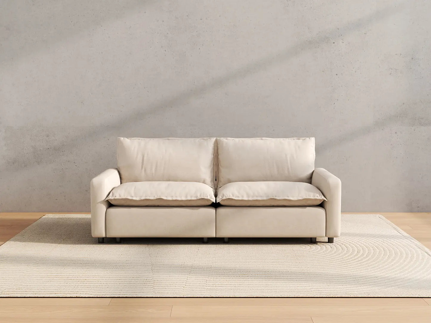 Modular Cero Modular Sectionals | 2-Piece Beige Linen Flex Nook Loveseats 2-Seater