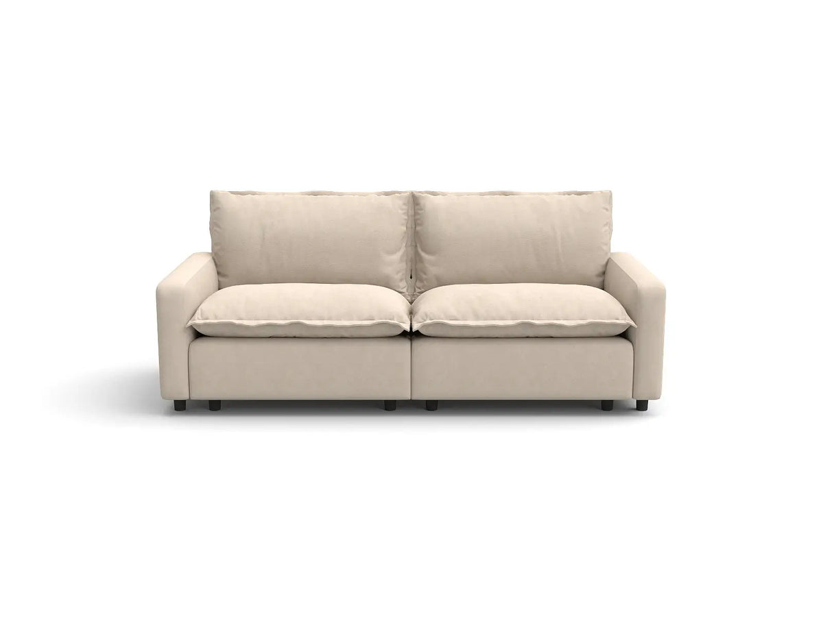 Modular Cero Modular Sectionals | 2-Piece Beige Linen Flex Nook Loveseats 2-Seater