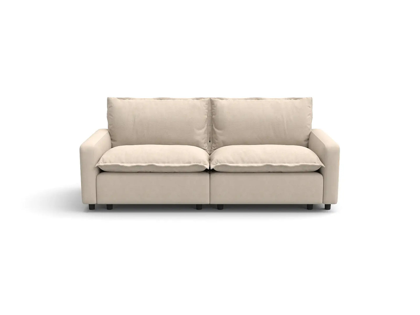Modular Cero Modular Sectionals | 2-Piece Beige Linen Flex Nook Loveseats 2-Seater