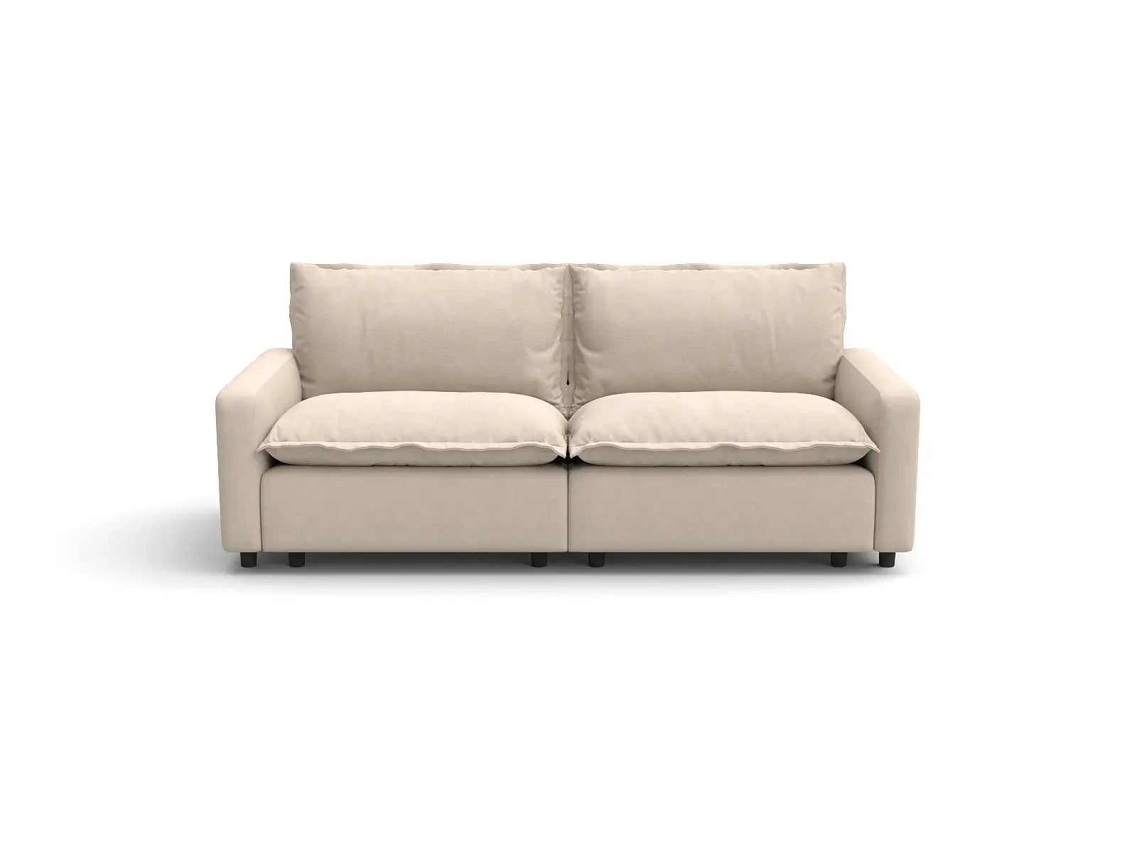 Modular Cero Small Modular Sectional | 2-Piece Beige Linen Flex Nook Loveseats 2-Seater