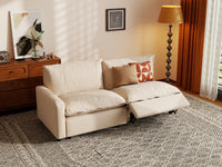 Modular Cero Reclining Sectionals | 2-Piece Beige Linen Flex Nook Loveseats 2-Seater