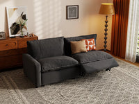 Modular Cero Reclining Sectionals | 2-Piece Grey Linen Flex Nook Loveseats 2-Seater