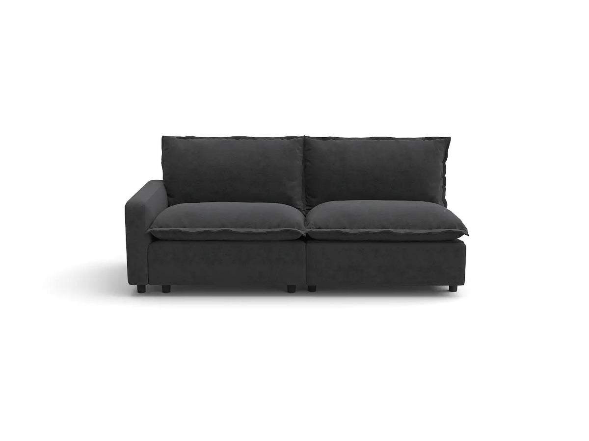 Modular Cero Reclining Sectionals | 2-Piece Grey Linen Flex Nook Loveseats 2-Seater