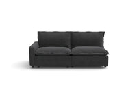 Modular Cero Reclining Sectionals | 2-Piece Grey Linen Flex Nook Loveseats 2-Seater