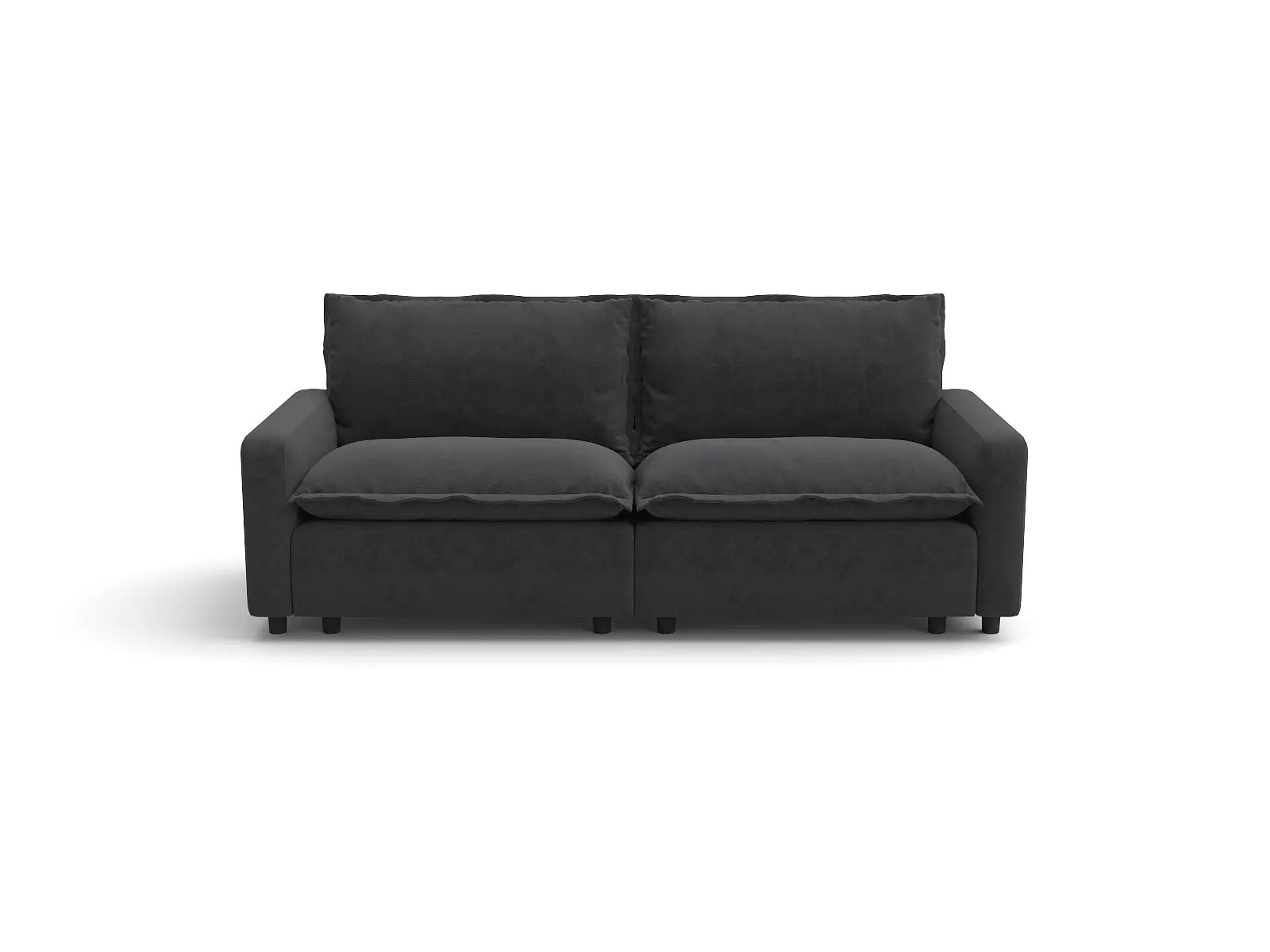 Modular Cero Modular Sectional Sofa for Small Space | 2-Piece Grey Linen Flex Nook Loveseats 2-Seater