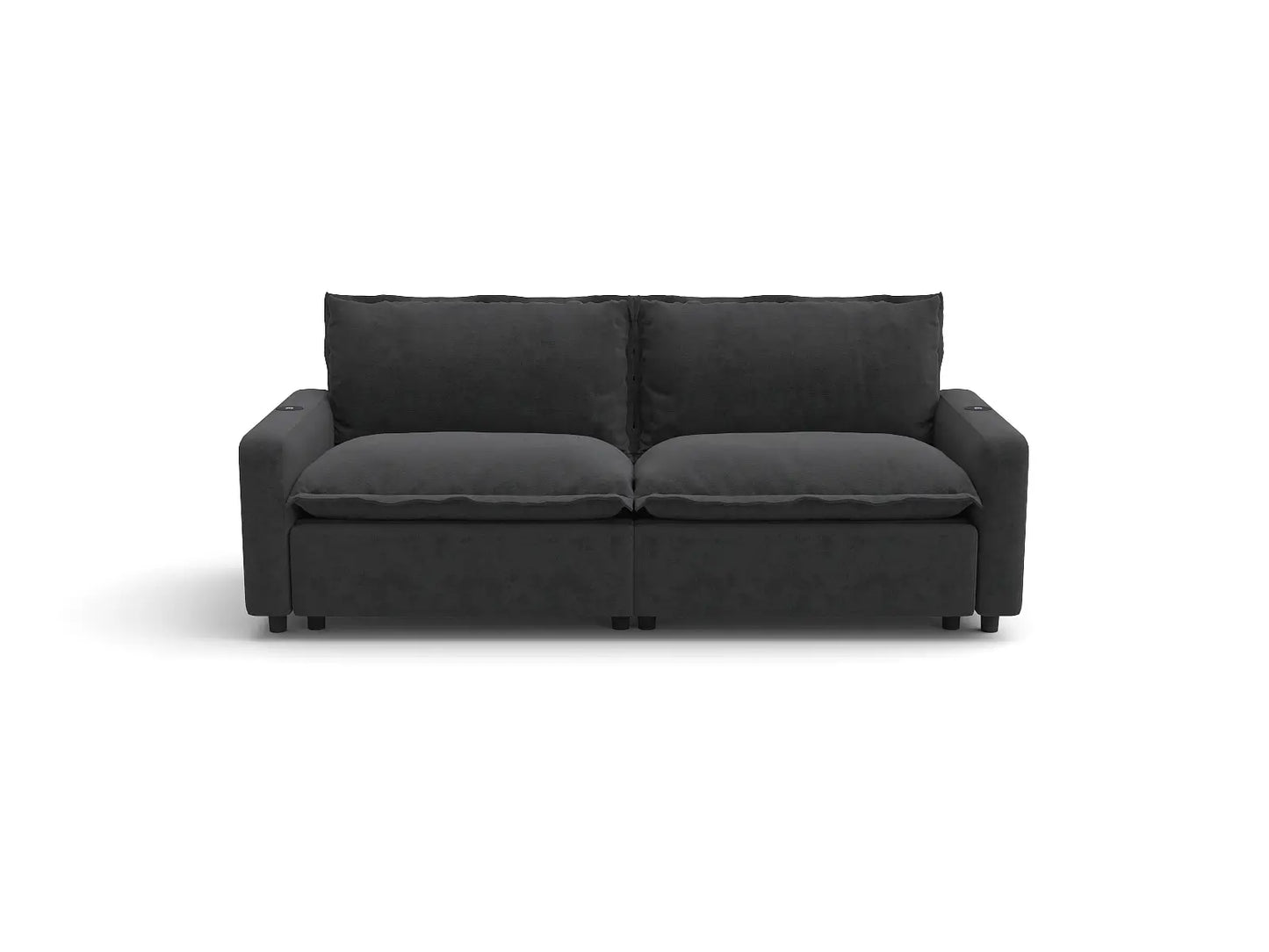 Modular Cero Small Space Loveseat Recliner | 2-Piece Grey Linen Flex Nook Loveseats 2-Seater