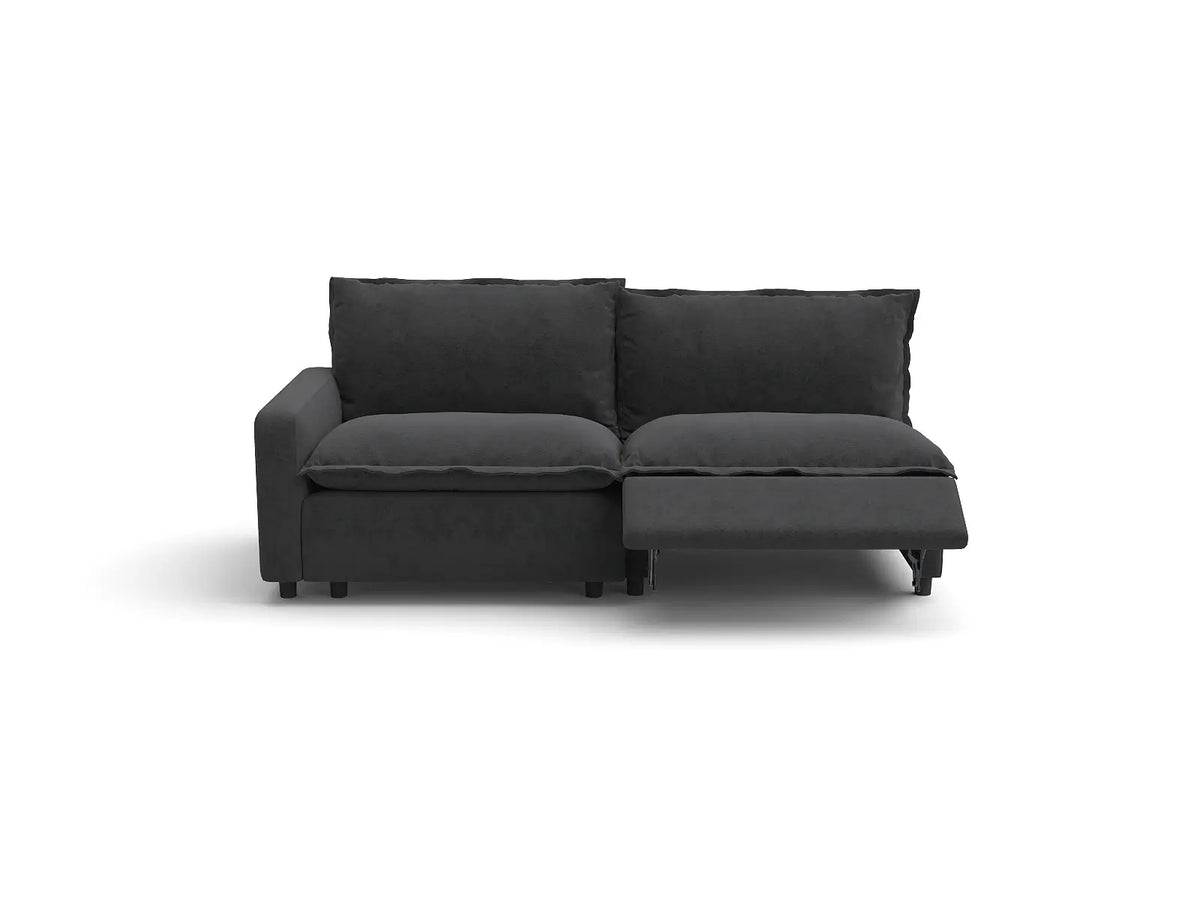 Modular Cero Reclining Sectionals | 2-Piece Grey Linen Flex Nook Loveseats 2-Seater