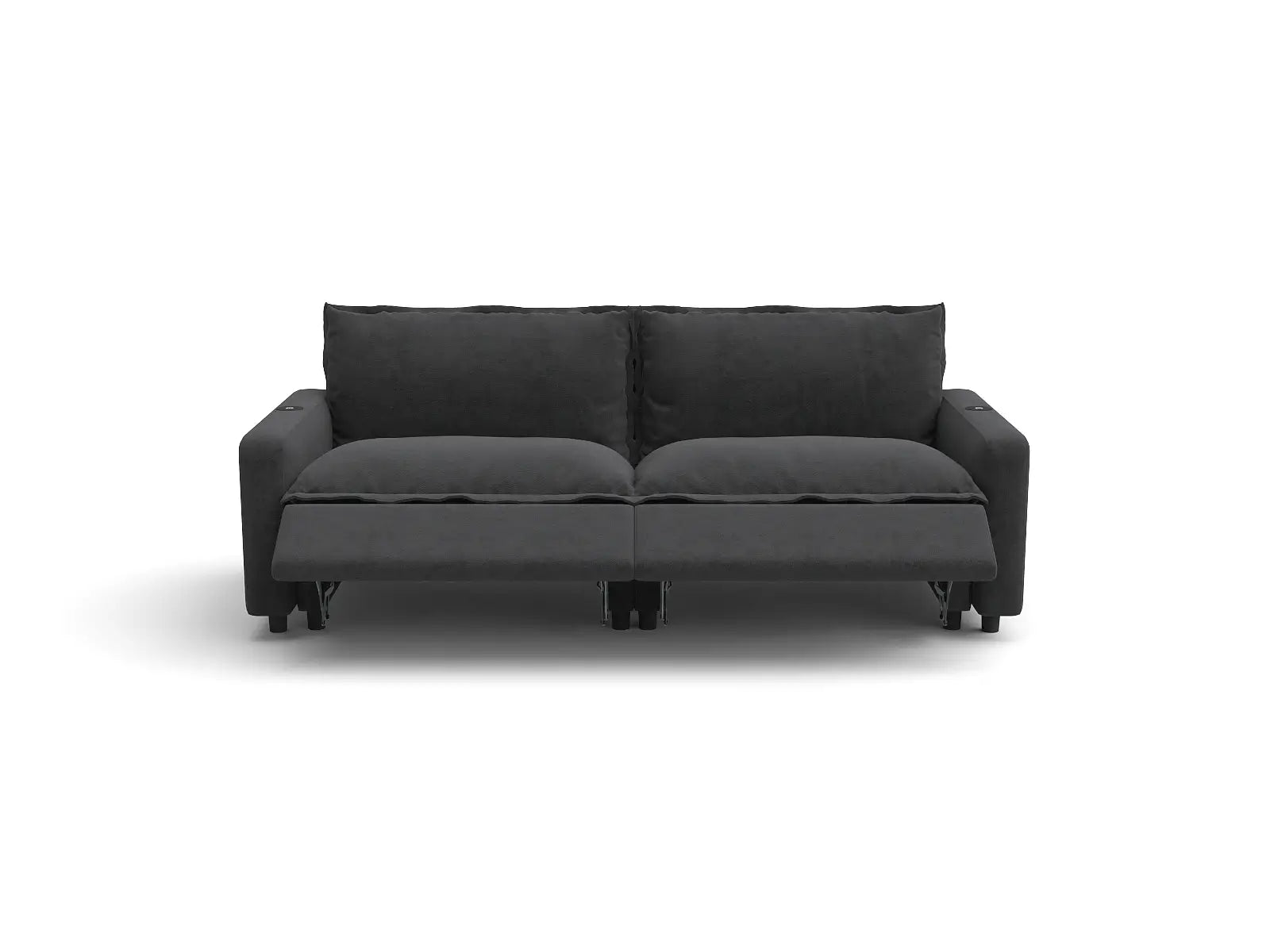 Modular Cero Small Space Loveseat Recliner | 2-Piece Grey Linen Flex Nook Loveseats 2-Seater