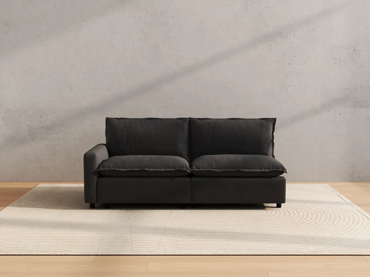 Modular Cero Reclining Sectionals | 2-Piece Grey Linen Flex Nook Loveseats 2-Seater