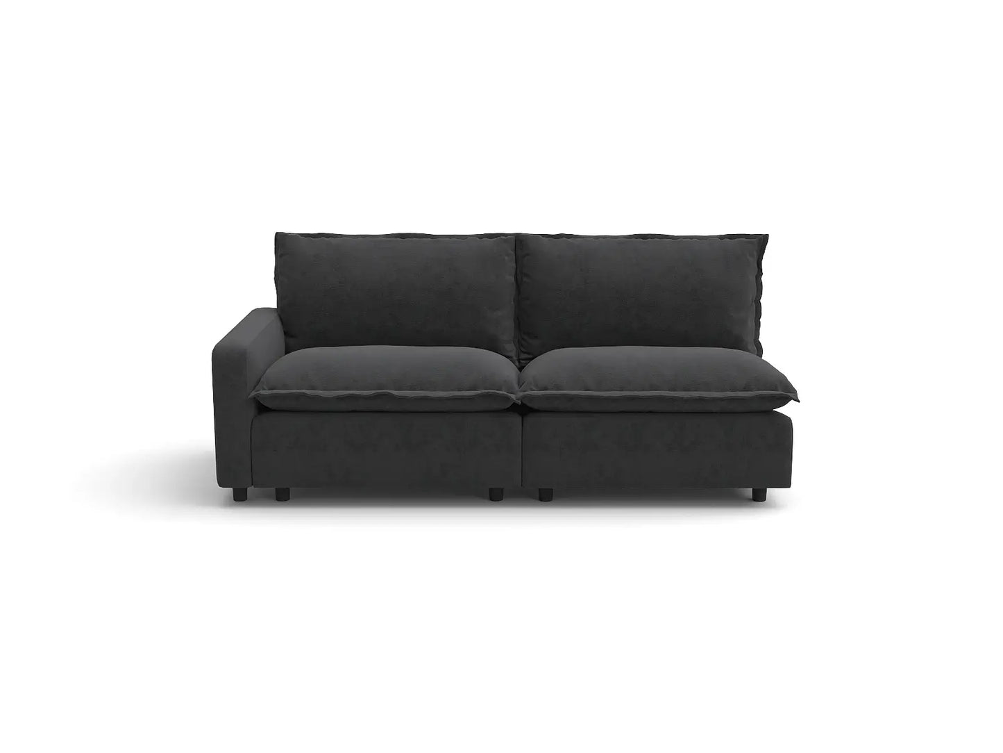 Modular Cero Modular Sectional | 2-Piece Grey Linen Small Space Loveseats 2-Seater