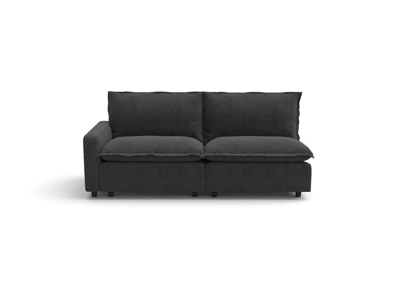 Modular Cero Modular Sectional | 2-Piece Grey Linen Small Space Loveseats 2-Seater