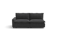 Modular Cero Modular Sectional | 2-Piece Grey Linen Small Space Loveseats 2-Seater