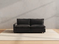 Modular Cero Modular Sectional | 2-Piece Grey Linen Small Space Loveseats 2-Seater