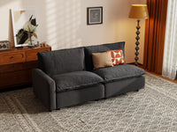Modular Cero Modular Sectional | 2-Piece Grey Linen Small Space Loveseats 2-Seater