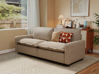Modular Cero Modular Sectionals | 2-Piece Khaki Linen Flex Nook Loveseats 2-Seater