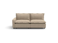 Modular Cero Reclining Loveseat for Small Space | 2-Piece Khaki Linen Flex Nook Loveseats 2-Seater