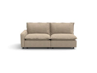 Modular Cero Modular Sectional Sofa | 2-Piece Khaki Linen Flex Nook Loveseats 2-Seater