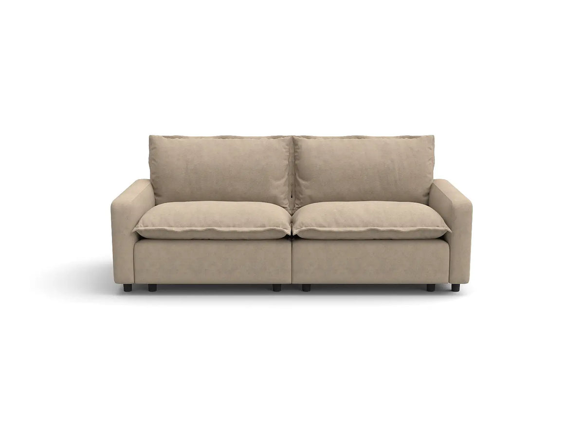 Modular Cero Modular Sectionals | 2-Piece Khaki Linen Flex Nook Loveseats 2-Seater