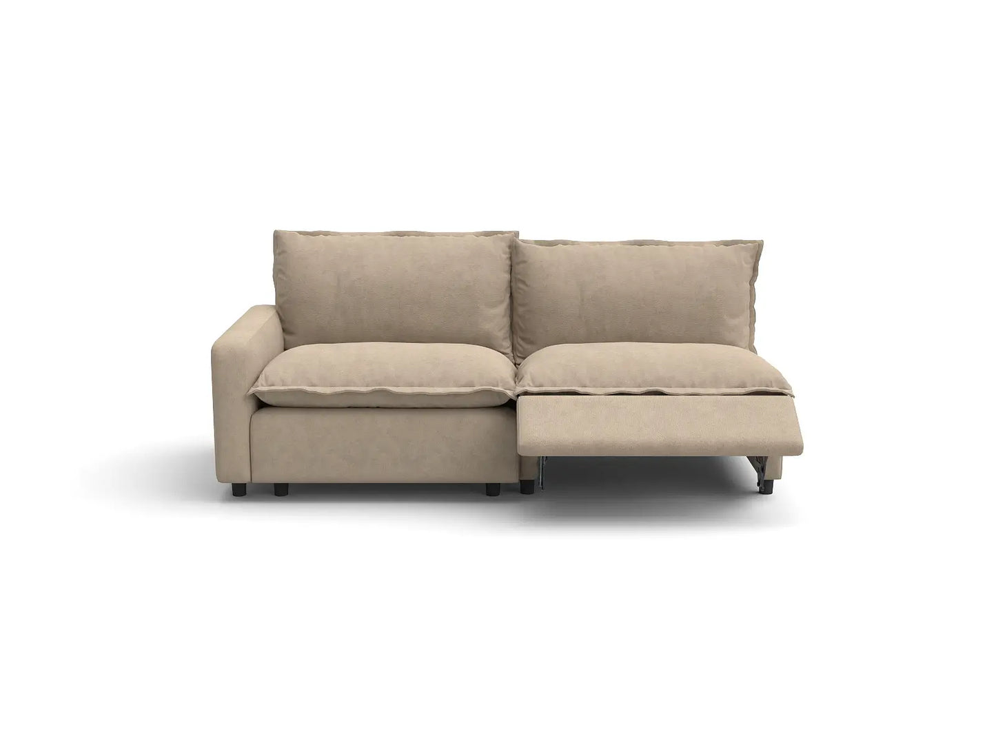 Modular Cero Reclining Loveseat for Small Space | 2-Piece Khaki Linen Flex Nook Loveseats 2-Seater