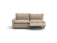 Modular Cero Reclining Loveseat for Small Space | 2-Piece Khaki Linen Flex Nook Loveseats 2-Seater
