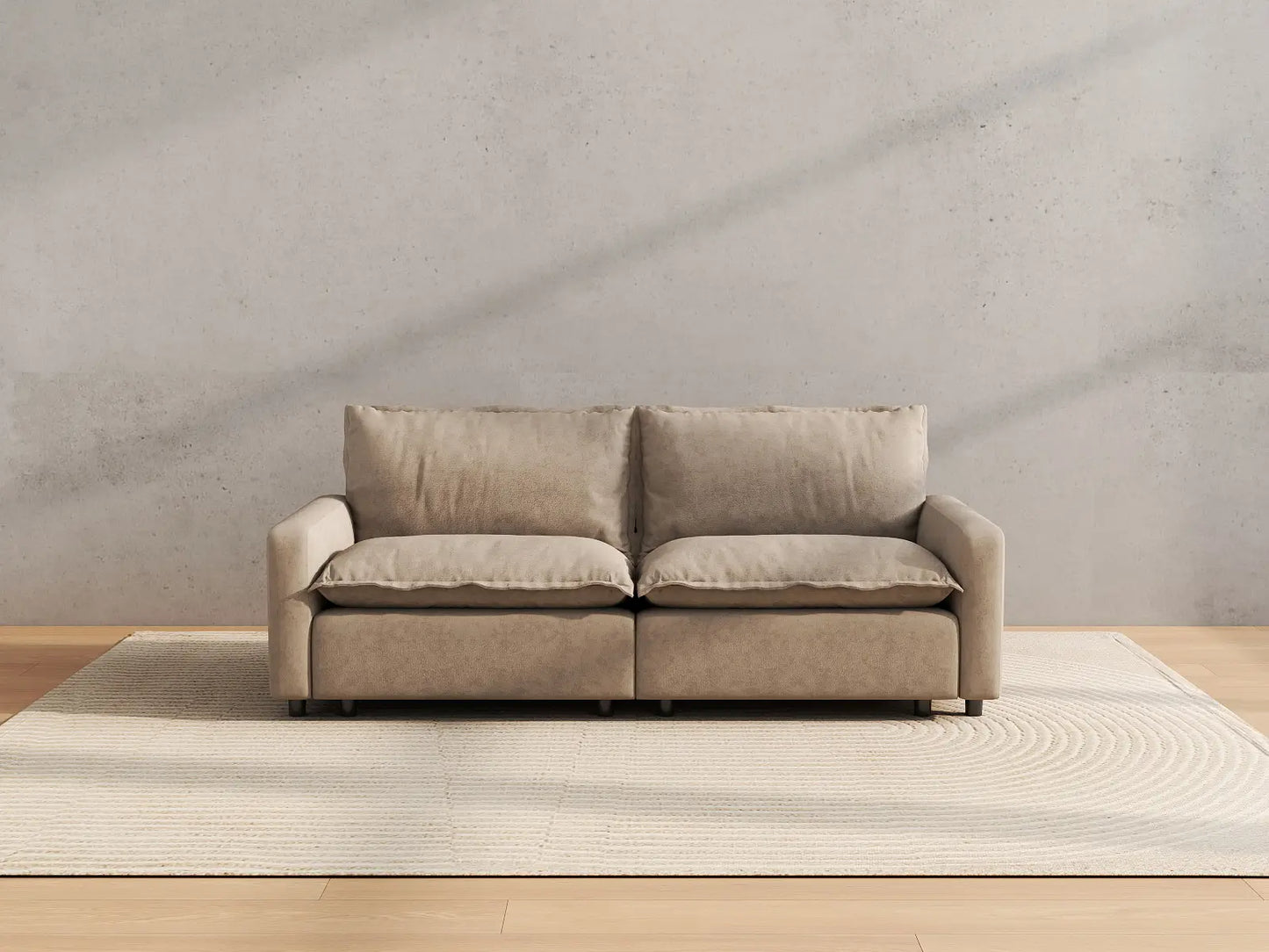Modular Cero Modular Sectionals | 2-Piece Khaki Linen Flex Nook Loveseats 2-Seater