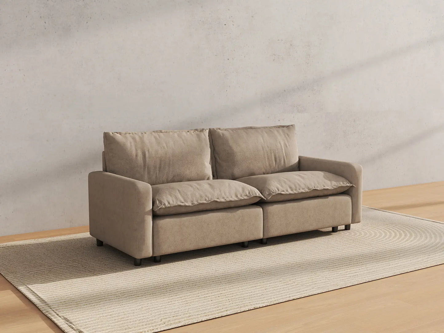 Modular Cero Modular Sectionals | 2-Piece Khaki Linen Flex Nook Loveseats 2-Seater