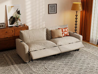 Modular Cero Reclining Sectionals | 2-Piece Khaki Linen Small Space Loveseats 2-Seater