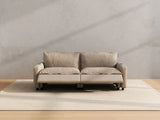 Modular Cero Reclining Loveseat for Small Space | 2-Piece Khaki Linen Small Space Loveseats 2-Seater