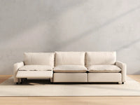 3 Piece Beige Linen Corner Space Couch Sectionals 3 Seater 5