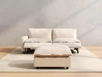 3 Piece Beige Linen Everyday Chic Chaise Sectionals 2 Seater with 1 Ottoman 5