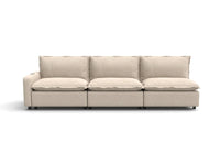 3 Piece Beige Linen Home Living Couch Sectionals 3 Seater 2
